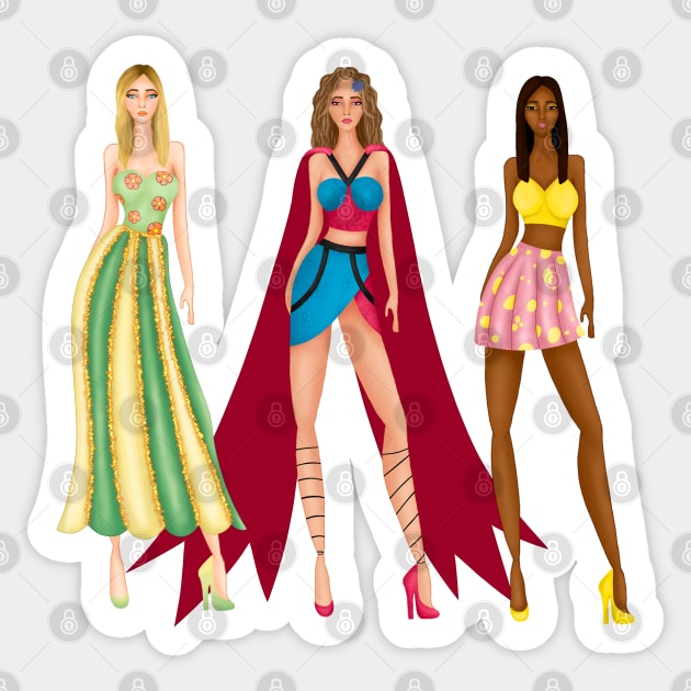 badass, summer, beach and catwalk ready designed outfits Sticker by Simplephotoqueen